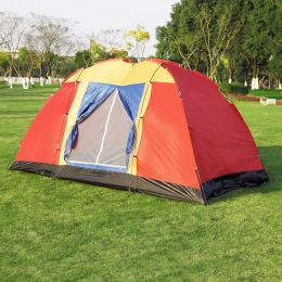 Bosonshop Outdoor 8 Person Camping Tent Easy Set Up Party Large Tent for Traveling Hiking With Portable Bag, Blue - Red