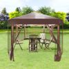 Outdoor Gazebo Patio Hexagonal Canopy Tent Sun Shade with Mosquito Netting and Carry Bag for Backyard Party - KM3498