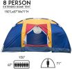 Bosonshop Outdoor 8 Person Camping Tent Easy Set Up Party Large Tent for Traveling Hiking With Portable Bag, Blue - Blue